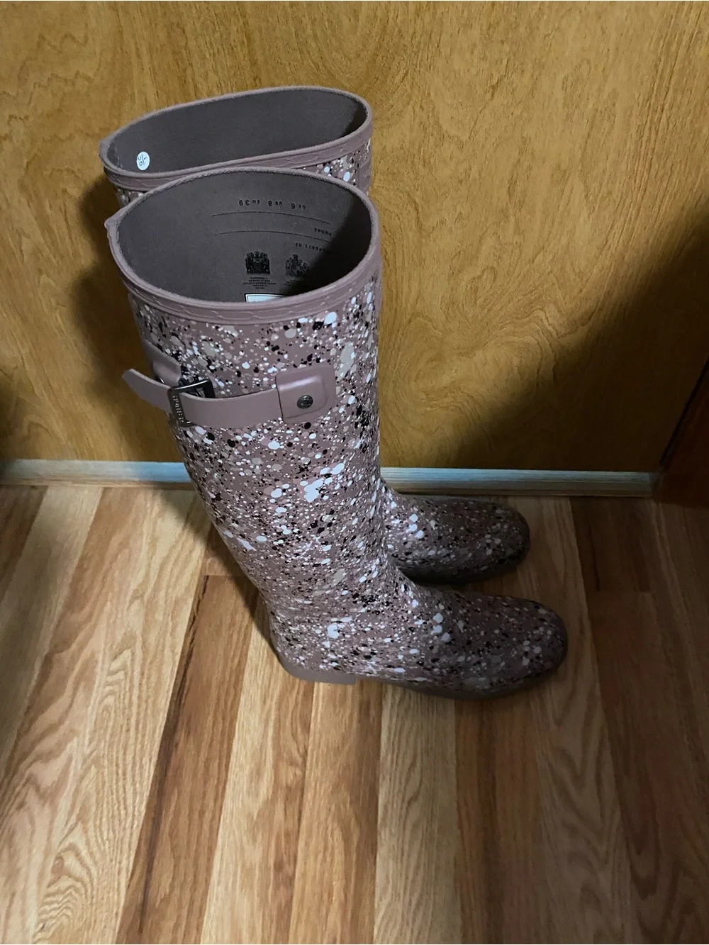 Hunter Pink Speckled Over-the-Knee Rain Boots